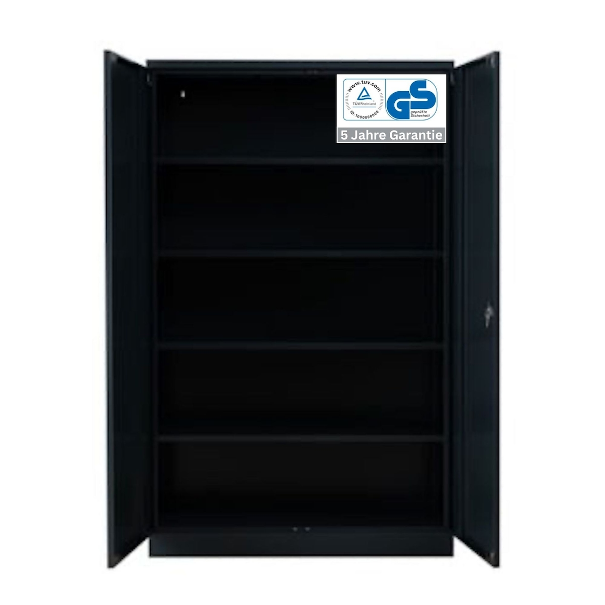 PROREGAL Stahlschrank BEE mit 4 lackierten Fachböden | HxBxT 195x120x42cm | Anthrazit-Anthrazit | Werkstattschrank Werkzeugschrank Aktenschrank Image