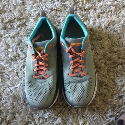 Adidas Shoes | Hoka One One Women's Running Shoes - Gray And Teal Size 9 | Color: Gray/Green | Size: 9