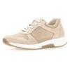 Keilsneaker GABOR ROLLINGSOFT, Damen, Gr. 43, beige (hellbeige), Veloursleder, Textil, unifarben, sportlich, Schuhe Sneaker, Freizeitschuh, Halbschuh, Schnürschuh im sommerlichem Materialmix