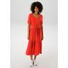 Sommerkleid ANISTON CASUAL, Damen, Gr. 48, N-Gr, rot, Single Jersey, Obermaterial: 95% Baumwolle, 5% Elasthan, unifarben, casual, wadenlang, Rundhals, Kurzarm, Kleider, in trendiger Farbpalette - NEUE KOLLEKTION