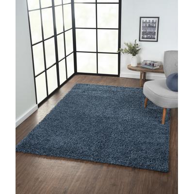 Hochflor-Teppich "My Shaggy", blau (dunkelblau), B:120cm H:37mm L:180cm, Polypropylen (PP), MYFLAIR MÖBEL & ACCESSOIRES, Teppiche, Shaggy, Uni-Farben, leicht glänzend, Microfaser, extra flauschig Image
