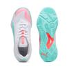 Hallenschuh PUMA "SOLARSTRIKE III W+", Gr. 42, weiß (puma weiß, electric peppermint), Textil, sportlich, Schuhe