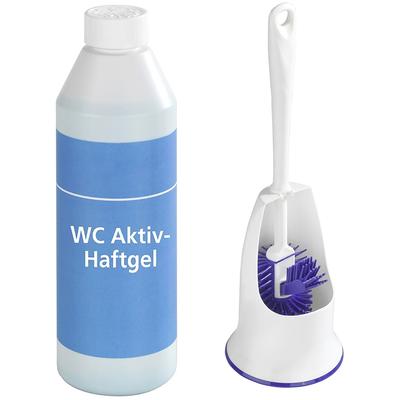 Reinigungs-Set MAXIMEX "WC-Hygiene", bunt (mehrfarbig), B:13,5cm H:41,8cm L:13,5cm, Reinigungs-Sets, Reinigungsmittel WC-Reiniger, WC-Garnitur mit Randbürste und WC-Aktiv-Haftgel mit Ozean-Duft, 500 ml Image