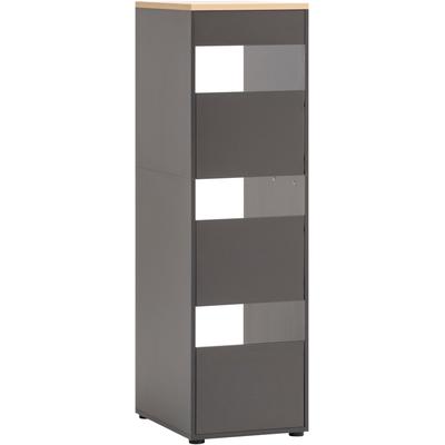 Wäscheschrank SCHILDMEYER "Solea, Breite 45 cm", schwarz (anthrazit, eichehellfarben), B:45,1cm H:154,7cm T:60,0cm, FSC-