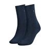 Socken TOMMY HILFIGER "TH WOMEN SOCK CASUAL 2P", Damen, Gr. 39-42, blau (jeans), Baumwollmischung, Polyamid, Elasthan, meliert, elastisch, Socken, mit flacher Zehennaht