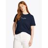 Rundhalsshirt TOMMY HILFIGER CURVE "CRV REG SCRIPT C-NK TEE SS", Damen, Gr. 52, blau (schwarz night navy), Single Jersey, Obermaterial: 100% Baumwolle, unifarben, casual, tailored fit, Rundhals, Kurzarm abgerundeter Saum, Shirts, in Großen Größen,...