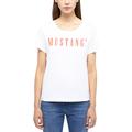 Kurzarmshirt MUSTANG "Damen Style Alma", Damen, Gr. M, weiß, Jersey, 100% Baumwolle, casual, Rundhals, Shirts