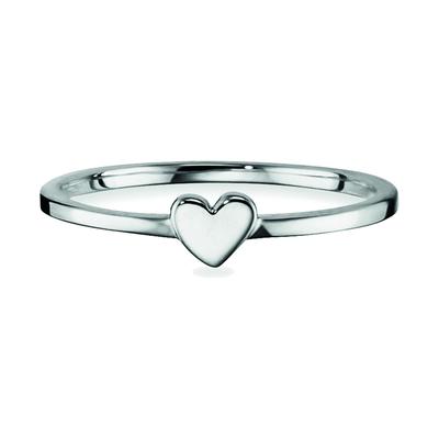 Fingerring CAÏ "925/- Sterling Silber rhodiniert Herz" Gr. 17, weiß, Fingerringe, Damen, 054 (17,2), Silber 925 (Sterlingsilber) Image