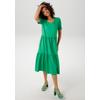 Sommerkleid ANISTON CASUAL, Damen, Gr. 48, N-Gr, grün (smaragdgrün), Single Jersey, Obermaterial: 95% Baumwolle, 5% Elasthan, unifarben, casual, wadenlang, Rundhals, Kurzarm, Kleider, in trendiger Farbpalette