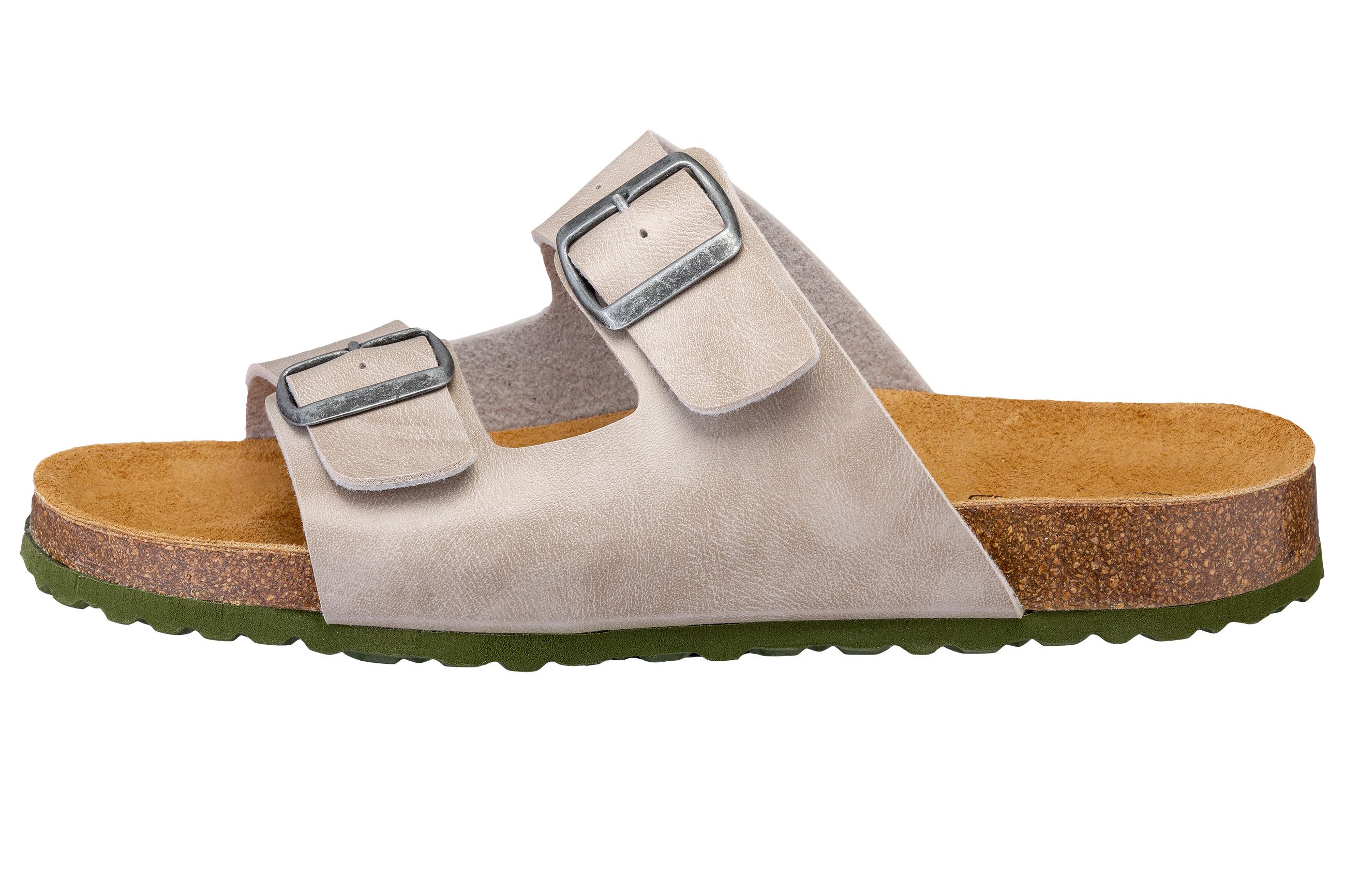 Pantolette LICO "Pantolette Bioline Concrete", Damen, Gr. 50, beige (braun), Synthetik, Schuhe Pantolette