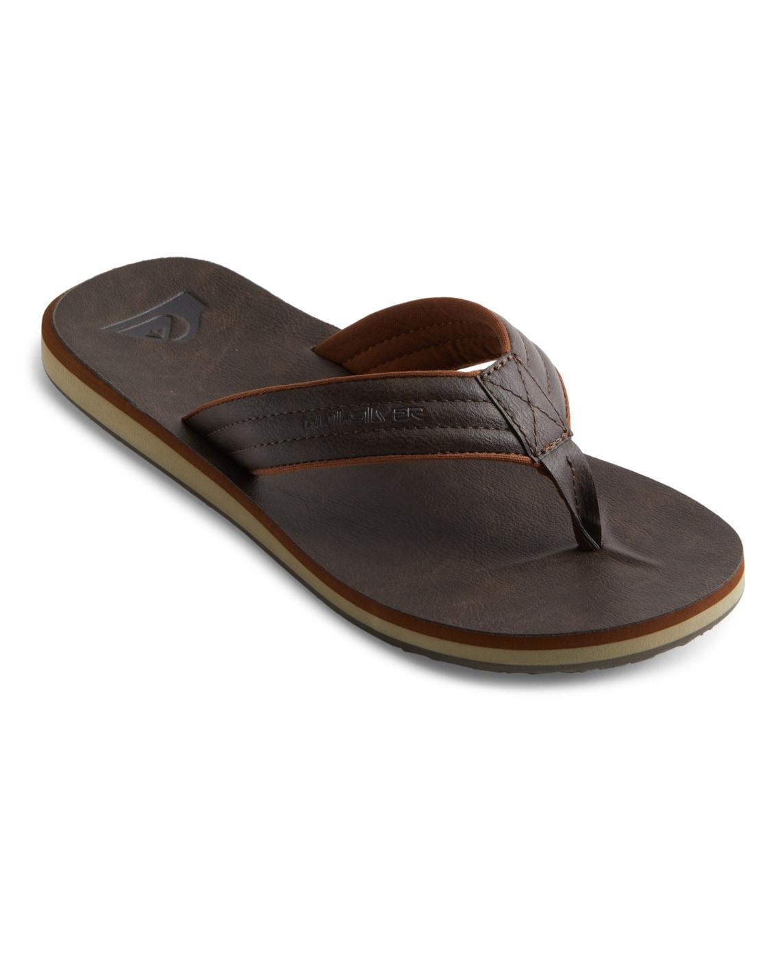 Sandale QUIKSILVER "Carver Nubuck", Herren, Gr. 7(40), braun (demitasse, solid), Obermaterial: Synthetikmaterial / Futter: Textil / Außensohle: Gummi, Schuhe Sandale