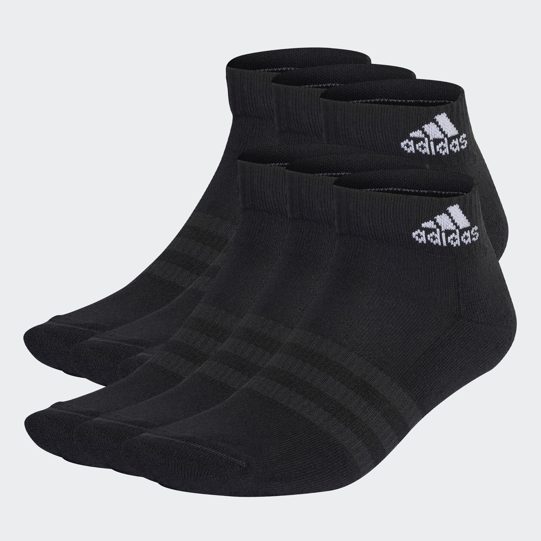 Funktionssocken ADIDAS PERFORMANCE "CUSHIONED SPORTSWEAR ANKLE SOCKEN, 6 PAAR", Herren, Gr. XL (46/48), schwarz-weiß (schwarz, weiß), Obermaterial: 62% Baumwolle, 34% Polyester, 3% Elasthan, 1% Polyamid, Socken