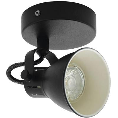 EGLO LED Wandleuchte "SERAS Wandlampe, Deckenstrahler, Spot, Flurlampe, schwarz, weiß", schwarz, Ø:10cm, Lampen, Wohnzimmerlampe, Esszimmerlampe, schwenkbarer Spot, GU10, 17x10cm Image