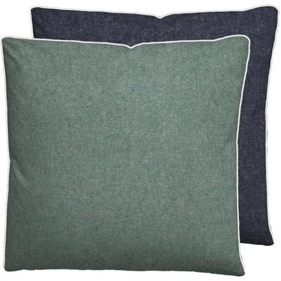 Kissenbezug BIBERNA "Hermal Flanell mit Reißverschluss, Melange-Optik, Wendekissenbezug", grün (schilf), B:40cm L:40cm, Flanell, Obermaterial: 100% Baumwolle, Kissenbezüge, Feinflanell, Made in Germany zertifiziert, kuschelig weich, mit Paspel Image