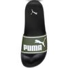 Badesandale PUMA "LEADCAT 2.0", Gr. 42, grün (myrtle, puma weiß, puma schwarz), Synthetik, unifarben, sportlich, Schuhe