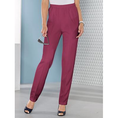 Dehnbund-Hose CLASSIC BASICS, Damen, Gr. 22, Kurzgrößen, rot (bordeaux), 100% Polyester, unifarben, lang, Hosen Image
