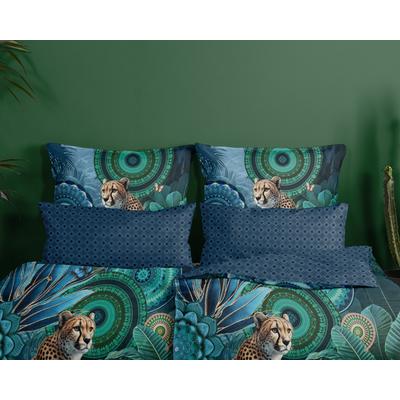 Kissenhülle HIP "Nyah", blau (dunkelblau), B:40cm L:80cm, Baumwolle, Satin, Obermaterial: 100% Baumwolle, Kissenbezüge, 100% Baumwolle/ Satin Image