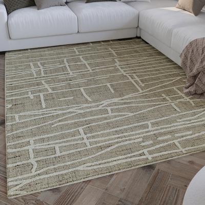 Teppich WECON HOME "Hamptons TWENTYFIVE", grau (taupe), B:70cm H:10mm L:140cm, Polyester, Teppiche, Läufer. Kurzflor, Wohnzimmer, Schlafzimmer, elegant, robust, abstrakt Image