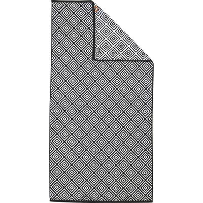 Duschtuch DONE. "Daily Shapes Diamond", schwarz-weiß (schwarz, weiß), B:70cm L:140cm, Jacquard-Walkfrottier, Obermaterial: 100% Baumwolle, Handtücher (Packung), Jacquardgewebe, modernes Rauten Muster Image
