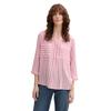 Klassische Bluse TOM TAILOR, Damen, Gr. 40, rosa (bright rose vertical stripe), Obermaterial: 100% Viskose, gestreift, casual, regular fit Po-bedeckend, Rundhals, 3/4-Ärmel, Blusen, mit Taschen