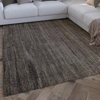 Teppich WECON HOME "Hamptons EIGHTEEN", grau (grau braun), B:140cm H:15mm L:200cm, Polyester, Teppiche, Läufer, Kurzflor, Wohnzimmer, Schlafzimmer, elegant, robust, Streifen Image
