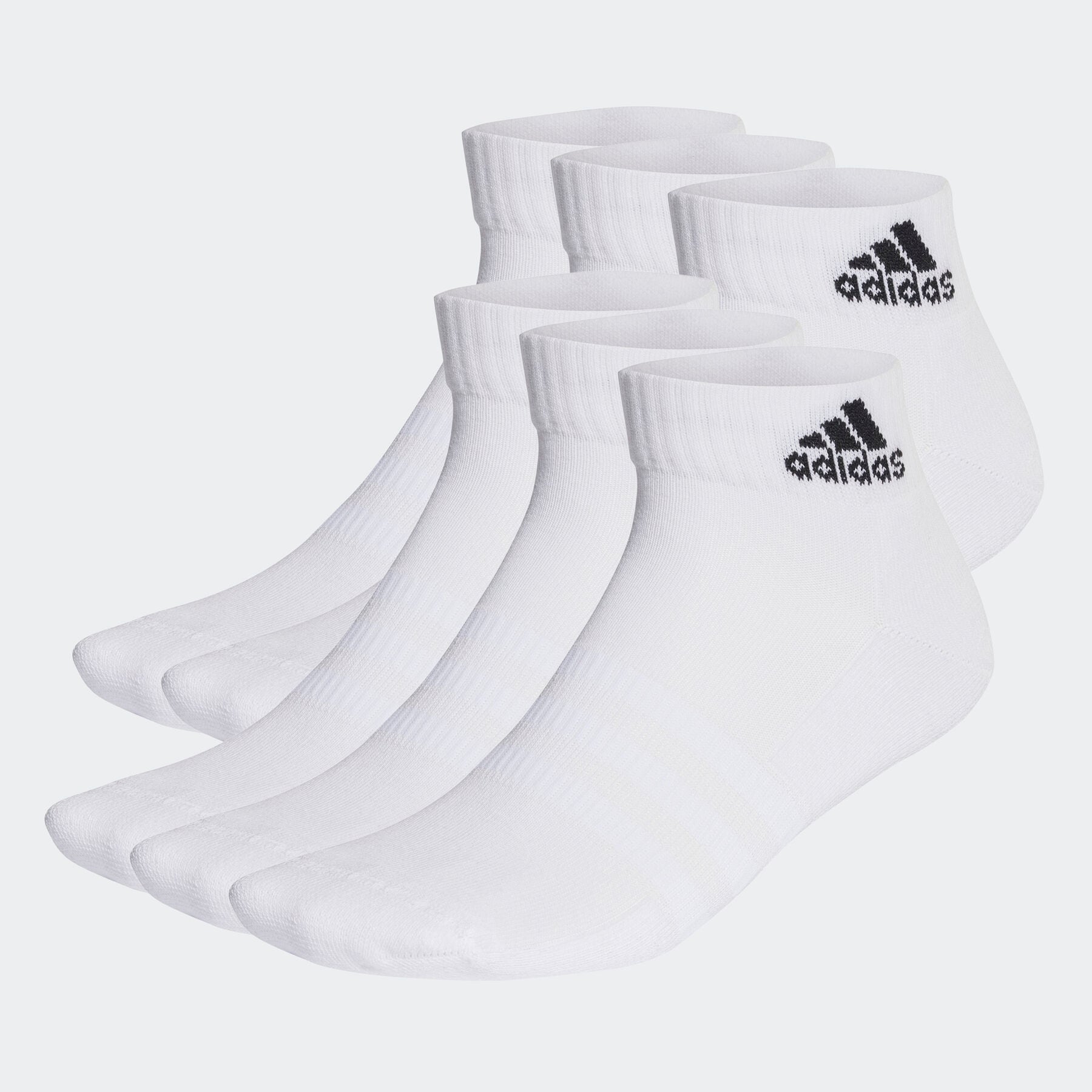 Funktionssocken ADIDAS PERFORMANCE "CUSHIONED SPORTSWEAR ANKLE SOCKEN, 6 PAAR", Herren, Gr. XXL (49/51), schwarz-weiß (weiß, schwarz), Obermaterial: 62% Baumwolle, 34% Polyester, 3% Elasthan, 1% Nylon, clean, Socken