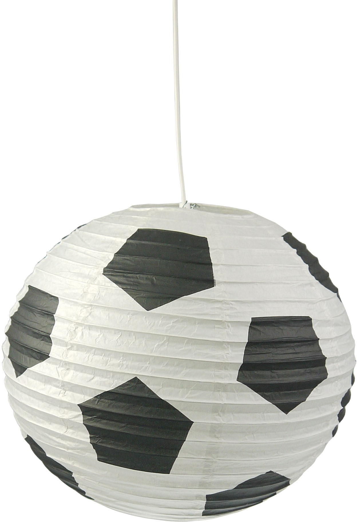 NIERMANN Hängeleuchte "Fußball", weiß, 1, Ø 40cm H: 40cm, 1 Stk., Leuchten, Papier-Pendelleuchte Fußball, Kinderlampe