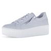 Plateausneaker GABOR, Damen, Gr. 39, blau (hellblau), Glattleder, unifarben, sportlich, Schuhe, Freizeitschuh, Halbschuh, Schnürschuh mit Gabor Best Fitting