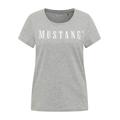 Kurzarmshirt MUSTANG "Damen Style Alma", Damen, Gr. S, grau (grau meliert), Jersey, 100% Baumwolle, casual, Rundhals, Shirts