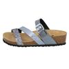 Pantolette LICO "Pantolette Natural Glitter", Gr. 41, grau, Synthetik, Schuhe