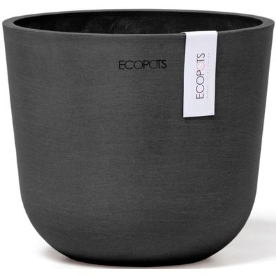 Blumentopf ECOPOTS "Oslo Mini 16 Dunkelgrau", grau (dunkelgrau), B:16cm H:13,7cm T:16cm Ø:14,5cm, Kunststoff, Pflanzgefäße, für den Innenbereich Image