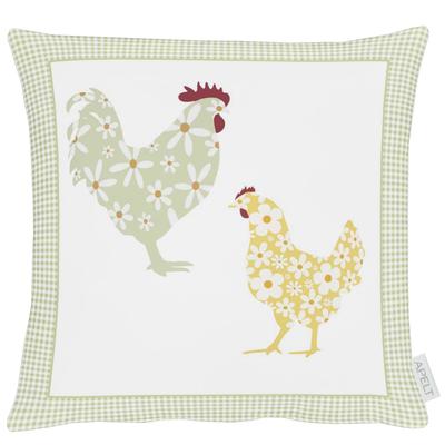Kissenhülle APELT "6711", bunt (grün, weiß, bunt), B:40cm L:40cm, Polyester, Baumwolle, Obermaterial: 75% Polyester, 25% Baumwolle, Kissenbezüge Image