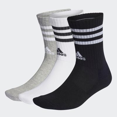 Funktionssocken ADIDAS PERFORMANCE "3S C SPW CRW 3P", Herren, Gr. S (37/39), grau (medium grau heather, weiß, schwarz, weiß), Obermaterial: 62% Baumwolle, 36% Polyester, 1% Elasthan, 1% Nylon, gestreift, Socken Image