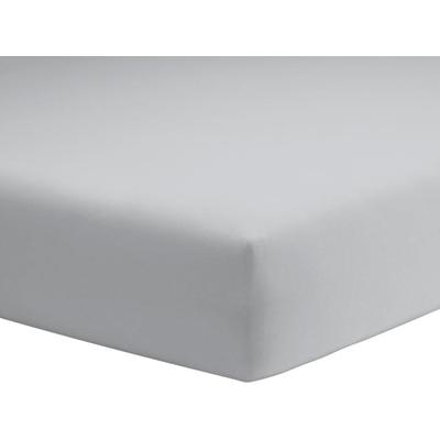 Spannbettlaken SCHLAFGUT "Mako-Jersey aus 100% Baumwolle, Bettlaken", silber (silberfarben), B:90-100cm L:190-200cm, Mako-Jersey, Obermaterial: 100% Baumwolle, Laken, für Matratzen bis 20 cm Höhe, in 90x200, 140x200 oder 180x200 cm Image