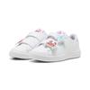 Sneaker PUMA "PUMA Smash 3.0 Badges Sneakers Mädchen", Kinder, Gr. 32, weiß (weiß safe lake rot fire blau), Obermaterial: Synthetik, Textil; Futter: Textil; Laufsohle: Gummi, Schuhe