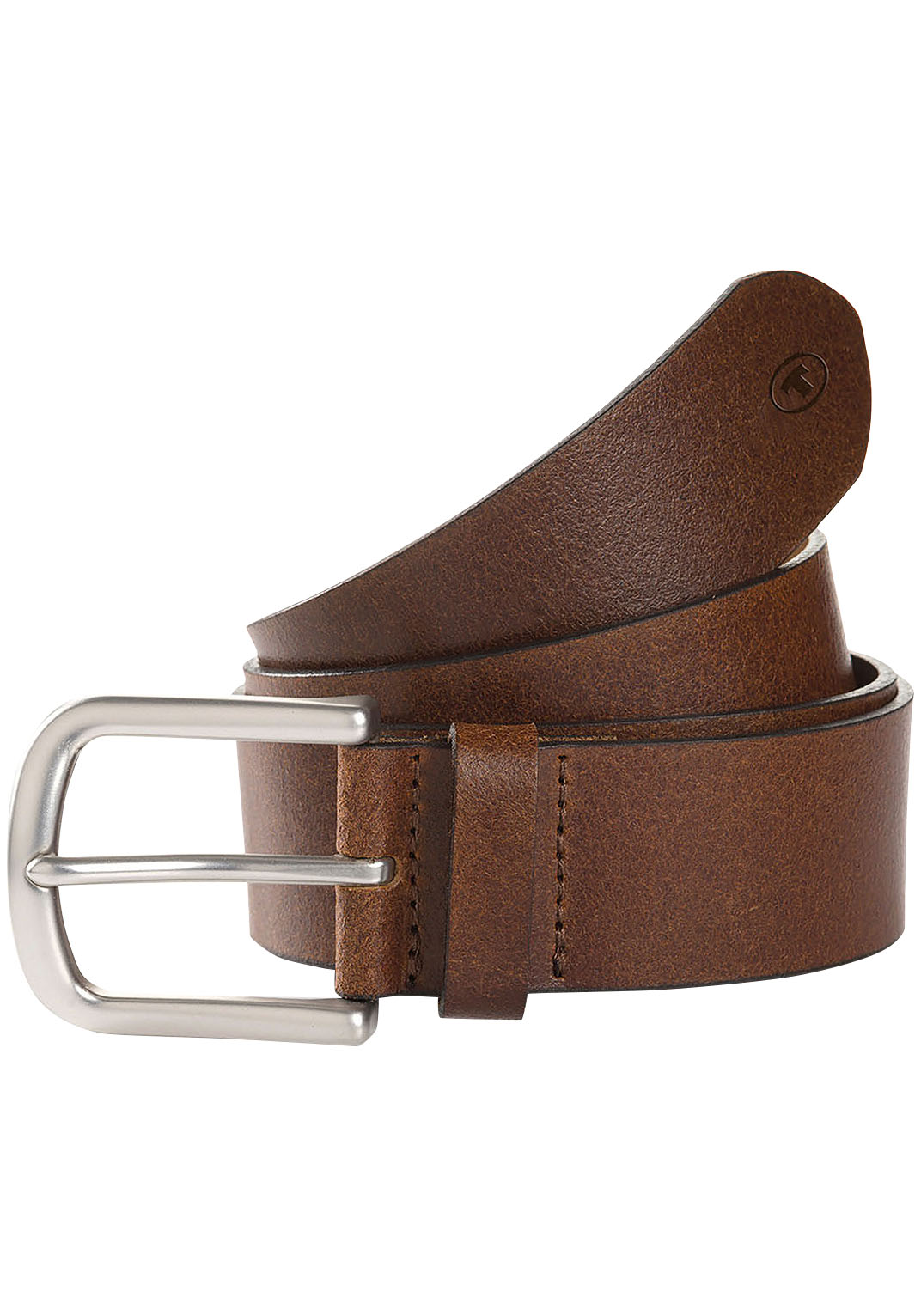 Synthetikgürtel TOM TAILOR "TTMARIO", Damen, Gr. 70, braun (cognac), Rindsleder, unifarben, Casual,Modisch, Gürtel, 4 cm breiter Kinder Gürtel, Jungs Image