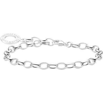 Charm-Armband THOMAS SABO "Classic Klein, X0031-001-12-M, L, X0031-413-39-L17,L19,5" Gr. 17, silber (silberfarben), Armb