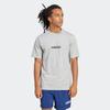 T-Shirt ADIDAS SPORTSWEAR "M LIN SJ T", Herren, Gr. L, grau (medium grau heather, schwarz), Obermaterial: 100% Baumwolle, sportlich, Rundhals, Shirts