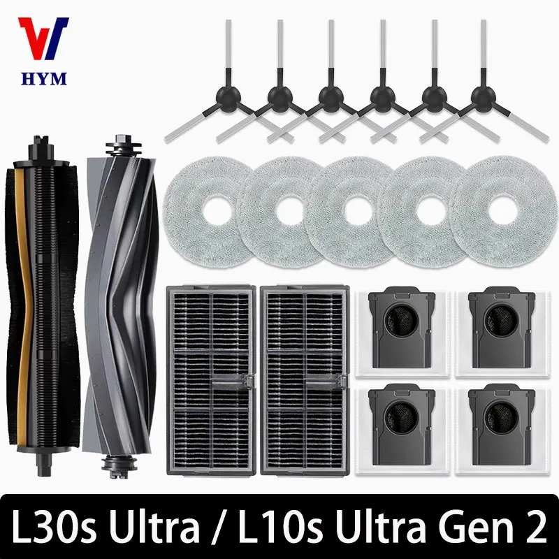Für Dreame L10s Ultra Gen 2, Dreame L30s Ultra Ersatzteile Hauptwalze Seitenbürste Hepa-Filter Mopp Tuch Staubbeutel Zubehör Image