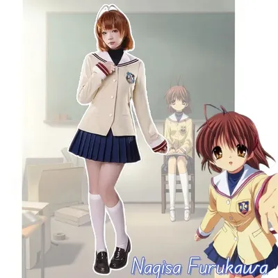 Nagisa Furukawa Cosplay Anime CLANNAD Kostüm Fujibayashi Kyou Schuluniformen Kleid Rock Anzug Spiel Image