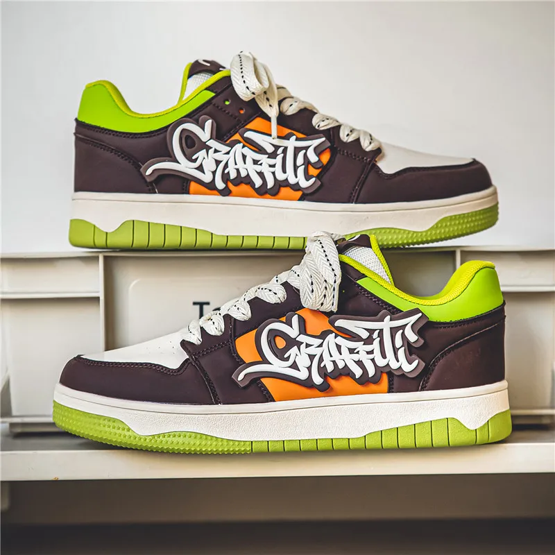 Heißer Verkauf Mode Grün Skateboard Schuhe Männer Streetwear Casual Turnschuhe Männer Hip Hop Sport Schuhe Plattform Herren Skate Turnschuhe 2025
