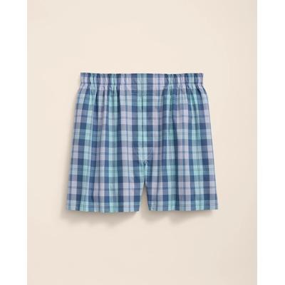 Brooks Brothers Men's Cotton Broadcloth Bold Plaid Boxers | Bright Purple | Size 2XL