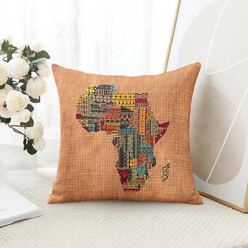Vintage Afrikanische Dekorative Wurfkissenbezug 1PC Weicher quadratischer Sofakissenbezug Kissenbezug für Schlafzimmer Wohnzimmer Sofa Stuhl Image