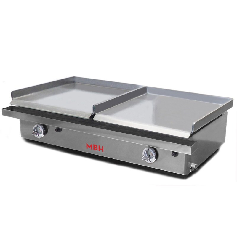 MBH - MAQUINARIA BAR HOSTELERIA MBH - Gasgrill Bratplatte 400x400+400x400 mm wirtschaftlich für die Gastronomie. Zwei-Zonen Fry Top aus laminiertem Stahl für Bar und Restaurant. Image