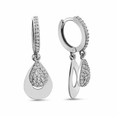 dKeniz - Ohrhänger 925/- Sterling Silber Zirkonia weiß Ohrringe 1 ct Weiss Damen