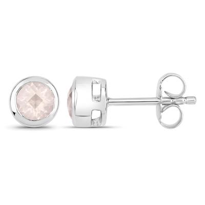 Vira Jewels - Ohrstecker 925/- Sterling Silber Rosenquarz rosa 0,88ct. Ohrringe 1 ct Damen