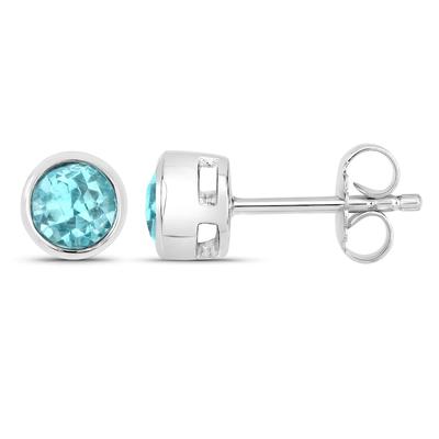 Vira Jewels - Ohrstecker 925/- Sterling Silber Apatit blau 1ct. Ohrringe Damen