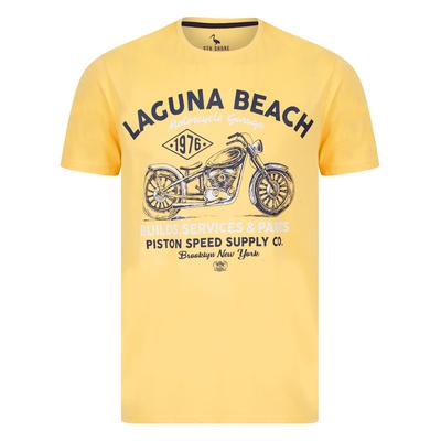 T-Shirts Mayfielding Motif Cotton Jersey T-Shirt in Golden Cream - South Shore / M - Tokyo Laundry