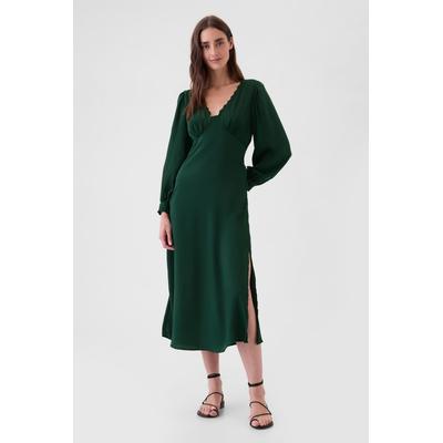 Gap Womens Green Satin Empire Midi Dress - Green