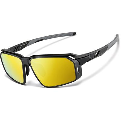 Zenni Sunglasses Black With Gold Mirror Plastic Full Rim Frame